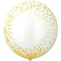  Шар BUBBLE СФЕРА 45см Конфетти жёлтое 1202-3305
