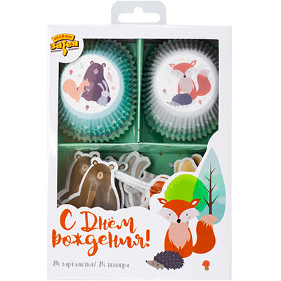 Декор-комплект для кексов Лесные Друзья
