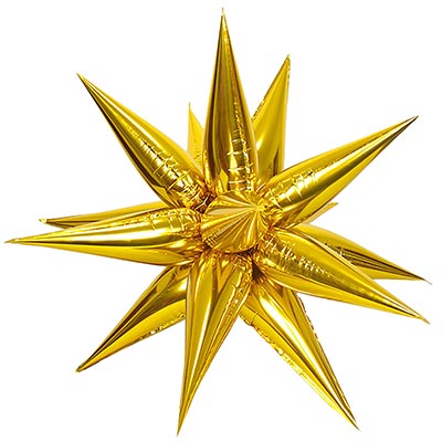 Золотая Шар 3D ЗВЕЗДА Составная Gold 127см 1209-0543