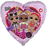 Шарик 45см Куклы ЛОЛ LOL в сердце