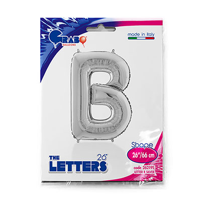 Шарики из фольги Шар буква "В", 66см Silver