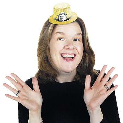 Головные уборы Шляпа мини Happy New Year золото, 12 см