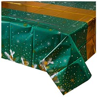 Скатерть фольг Изумрудная Зима130х180см