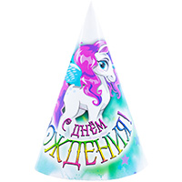 Единорог Колпаки С ДР Единорог, 6 шт 1501-4813