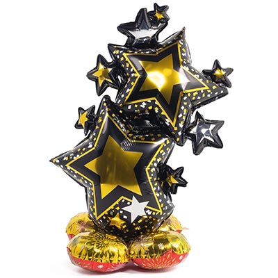 Шарики из фольги Шар напольный Звезды Black Gold