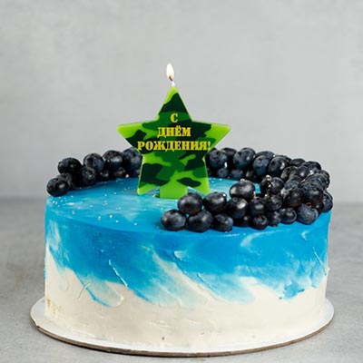 Свеча для торта День рождения Камуфляж