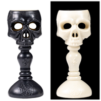 Вечеринка Хэллоуин Череп на подставке светодиод бел/черный 1501-6911