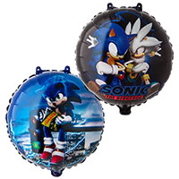 Шар круг 45см Ежик Аниме синий и белый