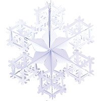 Украшение Снежинка фольга белая, 60см