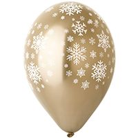 Шары 36см хром Gold Снежинки