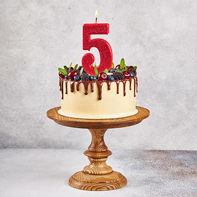 Свеча цифра "5" Гигант Глиттер, 13 см