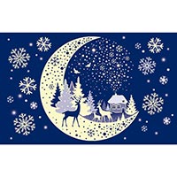 Наклейка светящаяся Сияющая Луна 33х48см