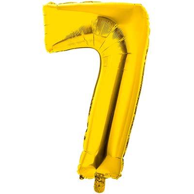 Шарики из фольги Шар цифра "7", 66см Gold