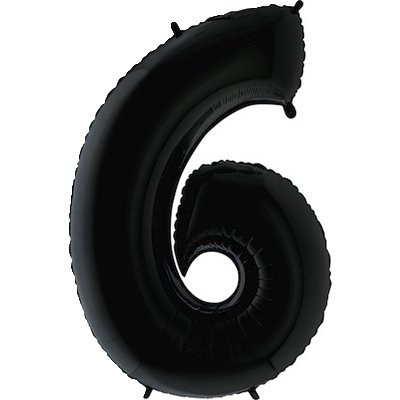 Шарики из фольги Шар цифра "6" или "9", 101см Black