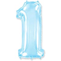 Шарик цифра "1", 101см Pastel Blue
