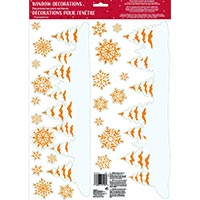 Наклейки на окно Снежинки и Елочки