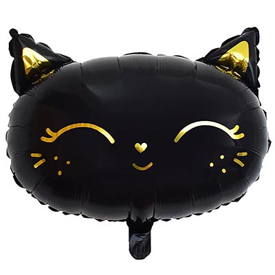 Шарики из фольги Шар фигура Кошка голова черная
