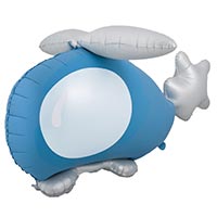 Шар фигура Вертолет голубой 3D