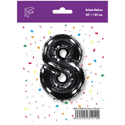 Шарики из фольги Шарик цифра "8", 101см Black