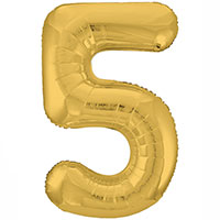 Шар цифра "5", 101см Металлик Gold