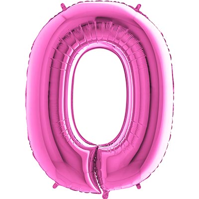 Шар цифра "0", 101см Pink