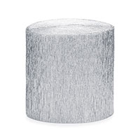 Лента креп бумажная серебро, 4 штуки