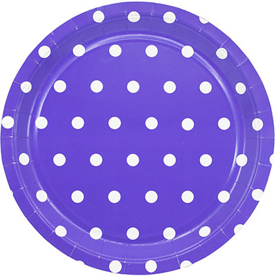 Тарелки Тарелки большие Горошек фиолетовые, 6 шт