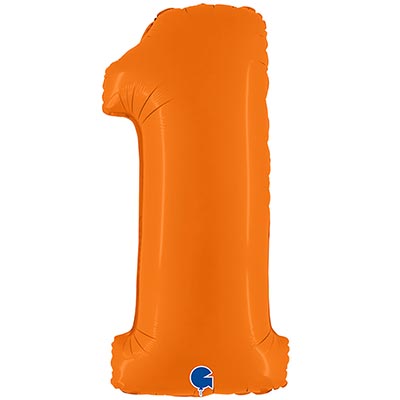 Шарики из фольги Шар цифра "1", 101см Пастель Orange
