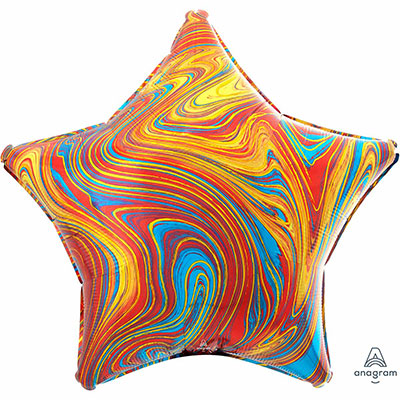 Шарики из фольги Шар 45см Звезда Мрамор Colorful