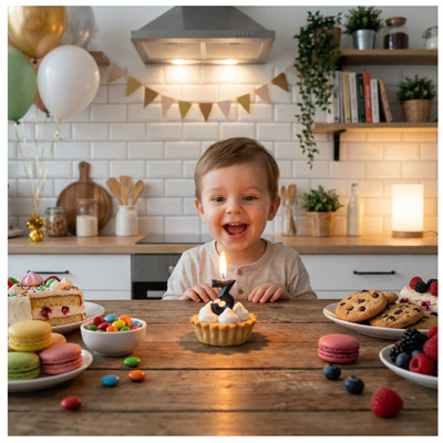 Свечи-цифры Свеча -цифра "3" Диамант черная 4,5см/V