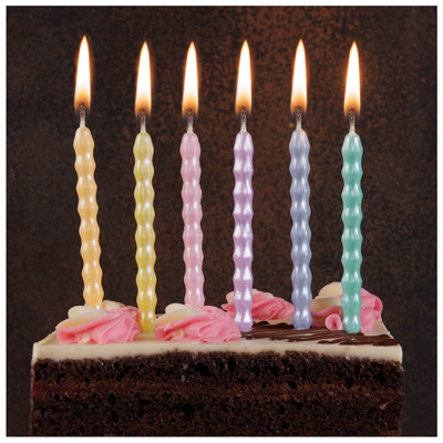 Свечи для торта Свечи Косичка Пастель перлам 10см 6шт
