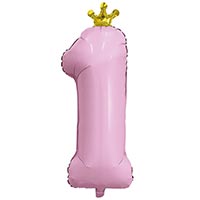 Шар цифра 1 66см С короной Flamingo