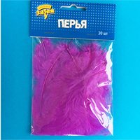 Фиолетовая Перья декоративные Сиреневые 10см 30шт 1501-4133