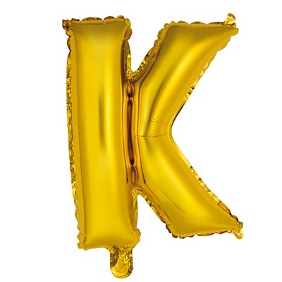Шарики из фольги Шар Мини буква "К", 36см Gold
