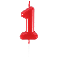 Красная Свеча -цифра "1" Красная 4,5см 1502-6865
