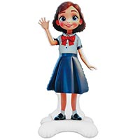 Школьный Праздник Шар фигура под воздух Школьница 1208-0955