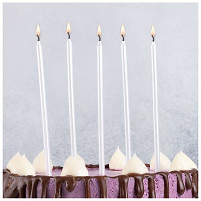 Свечи для торта Свечи д/торта Белые перл подст 12шт 13см