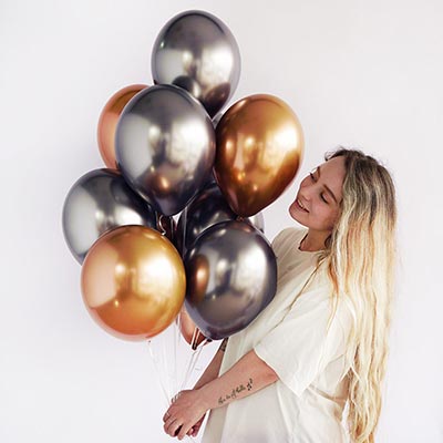Шарики из латекса Шарик 32см, цвет 607 Хром Copper