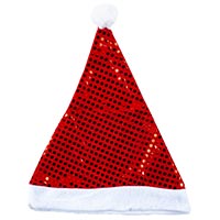 Колпак Санты пайетки 38см