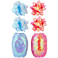 Многоцветное Ассорти Банты звезда+Лента красная/голубая 1507-1889