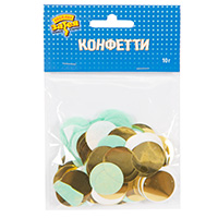 Конфетти Круги тишью,фольг Мятн/зол10гр