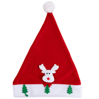 Новый год Колпак Санты светящийся Олень 38см 1501-7018