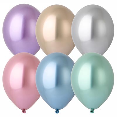 Шарики из латекса Шары 32см Хром Glossy ассорти
