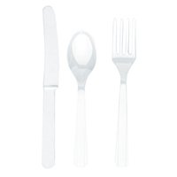 Белая Столовые приборы пласт White 24шт 1502-2275