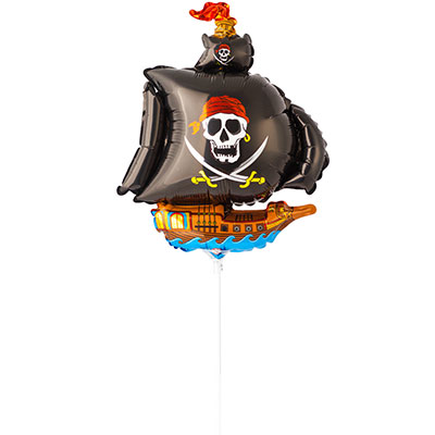 Шарики из фольги Шар Мини фигура Корабль пиратский черный