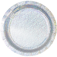 Серебряная Тарелки серебряные голография 17см 6шт 1502-6702