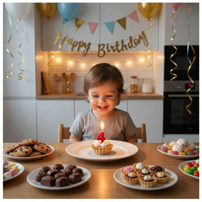 Свечи-цифры Свеча -цифра "4" Красная 4,5см