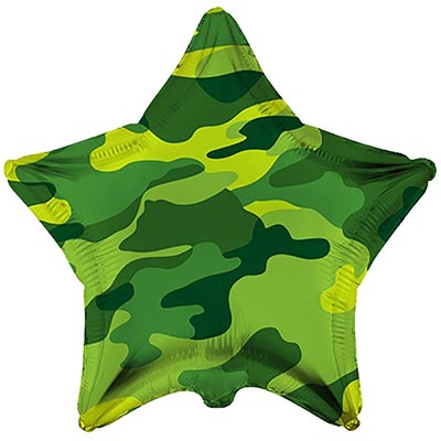 Шарики из фольги Шарик 45см Камуфляж звезда
