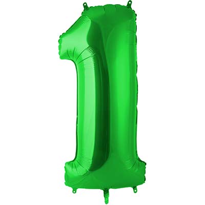 Шарики из фольги Шар цифра "1", 102см Green