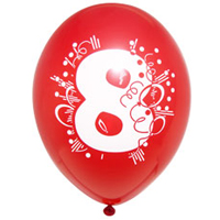 Шары с рисунком цифра "8" 30см, 5шт